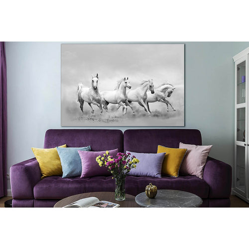 White Horses Running Wild №SL888 Ready to Hang Canvas Print