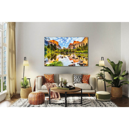 Sunset Glow Over El Capitan №sl02 Ready to Hang Canvas Print