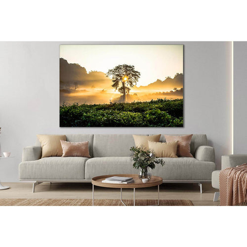 Tree In The Rays Of Sunset №SL502 Ready to Hang Canvas Print