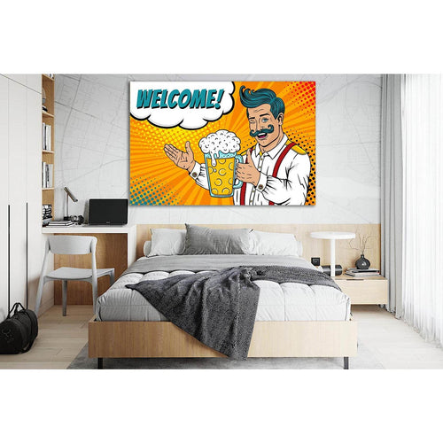 Welcome Pop Art №SL527 Ready to Hang Canvas Print