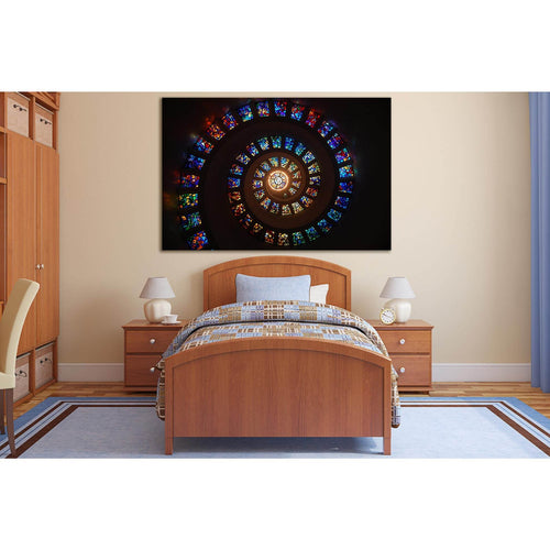 Spiral Stained Glass №SL1379 Ready to Hang Canvas Print