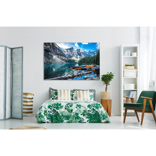 Rocky Mountains Lake Moraine №Sl19 Ready to Hang Canvas Print