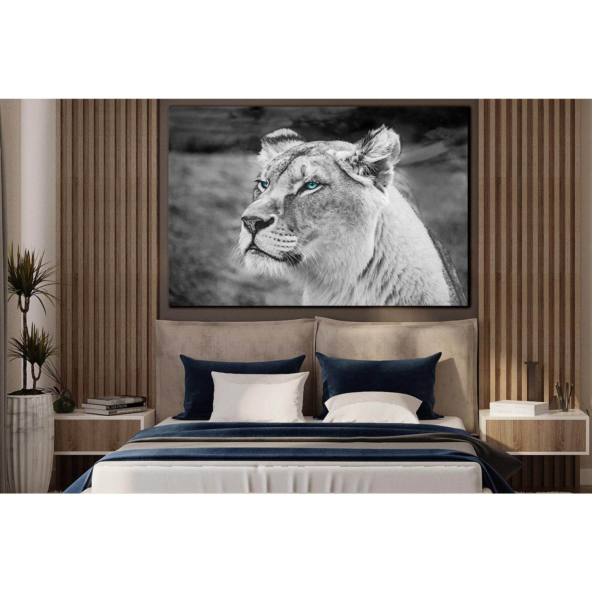 Lion With Blue Eyes №SL1556 Ready to Hang Canvas Print