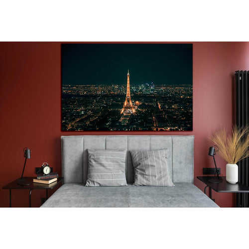 Eiffel Tower At Night Paris №SL1403 Ready to Hang Canvas Print