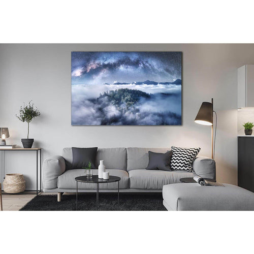 Milky Way Over The Mountains №Sl28 Ready to Hang Canvas Print
