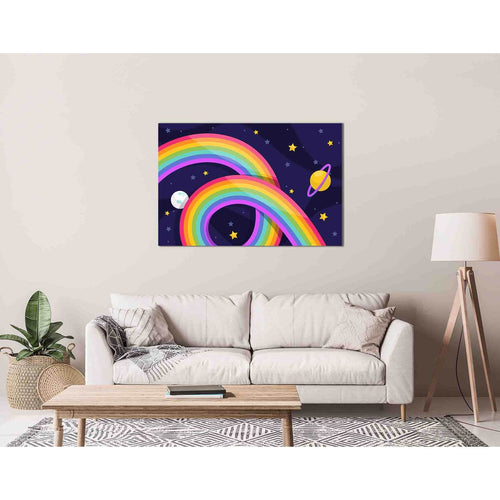 Rainbow with clouds №2157 Ready to Hang Canvas Print