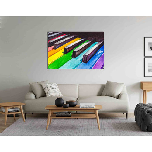 Piano keys rainbow colors №2132 Ready to Hang Canvas Print