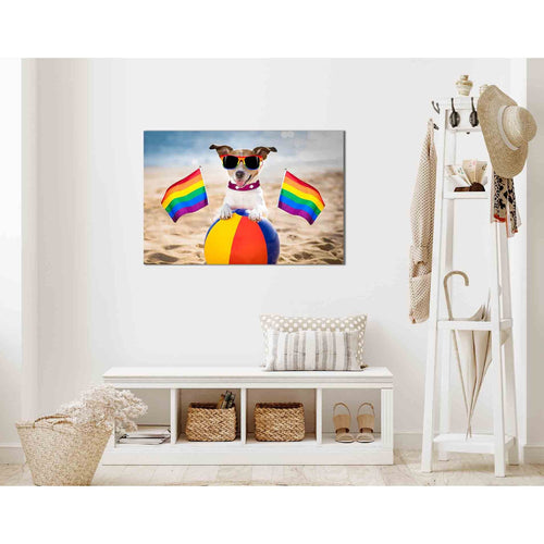 Gay dog resting and relaxing №2162 Ready to Hang Canvas Print