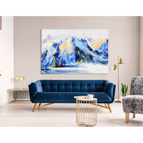 Snow-capped Mountains Abstract  №04253 Ready to Hang Canvas Print