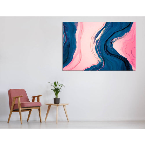 Blue And Pink Abstract №04348 Ready to Hang Canvas Print