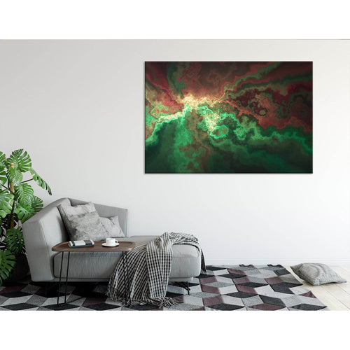 Green And Burgundy Anomaly Abstract №04309 Ready to Hang Canvas Print