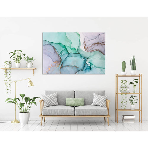 Light Purple, Green And Blue Abstract №04361 Ready to Hang Canvas Print