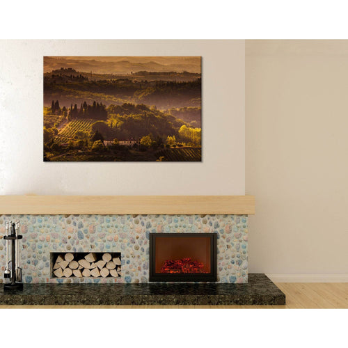 Landscape In Tuscany At Sunset In Summer №04206 Ready to Hang Canvas Print