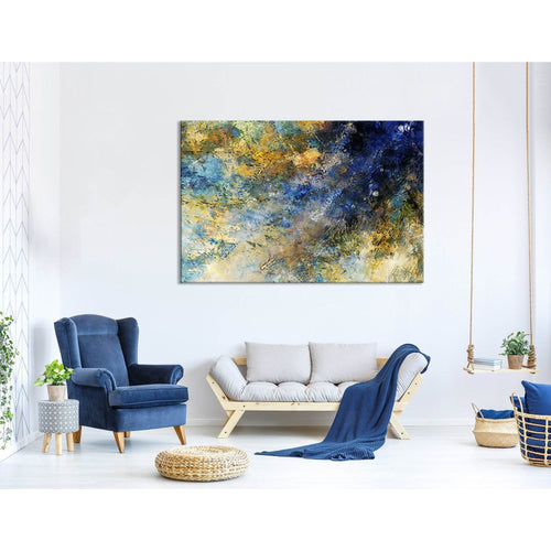 Dark Blue And Yellow Abstract №04346 Ready to Hang Canvas Print