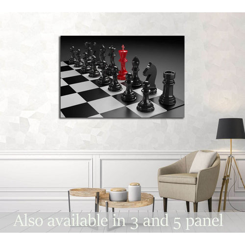 3D illustration of different chess figures and chess scenes №3235 Ready to Hang Canvas Print