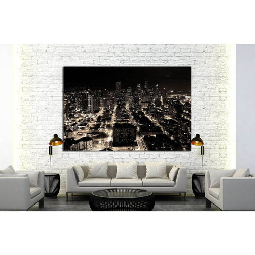 A night shot of the city of Seattle, US №1368 Ready to Hang Canvas Print