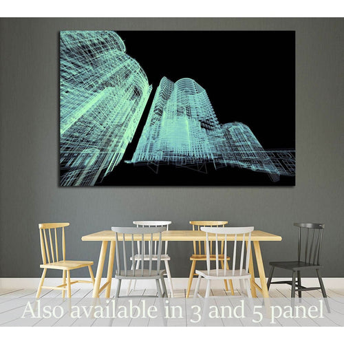 Abstract architecture 3D illustration №1579 Ready to Hang Canvas Print