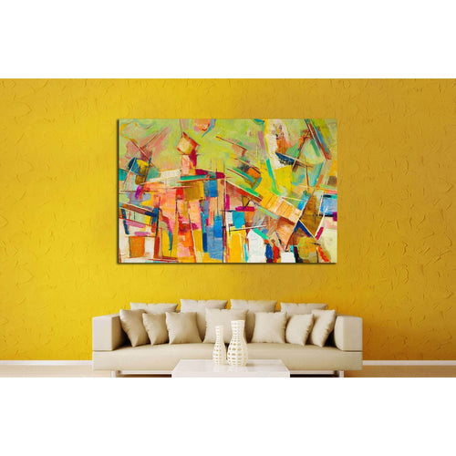 Abstract colorful oil painting on canvas №2533 Ready to Hang Canvas Print