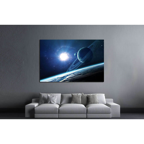 Abstract scientific background - planets in space, nebula and stars №2433 Ready to Hang Canvas Print