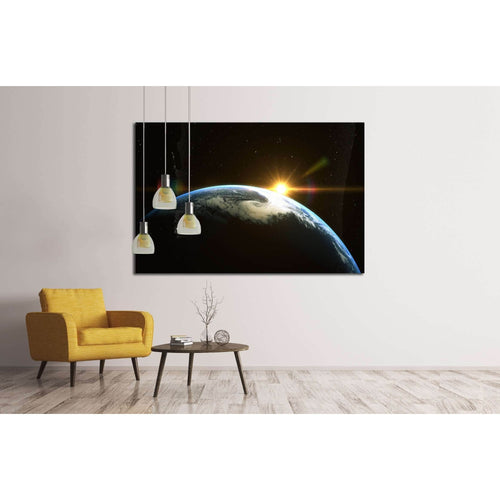 Abstract space sunrise. Elements of this image furnished by NASA №2455 Ready to Hang Canvas Print