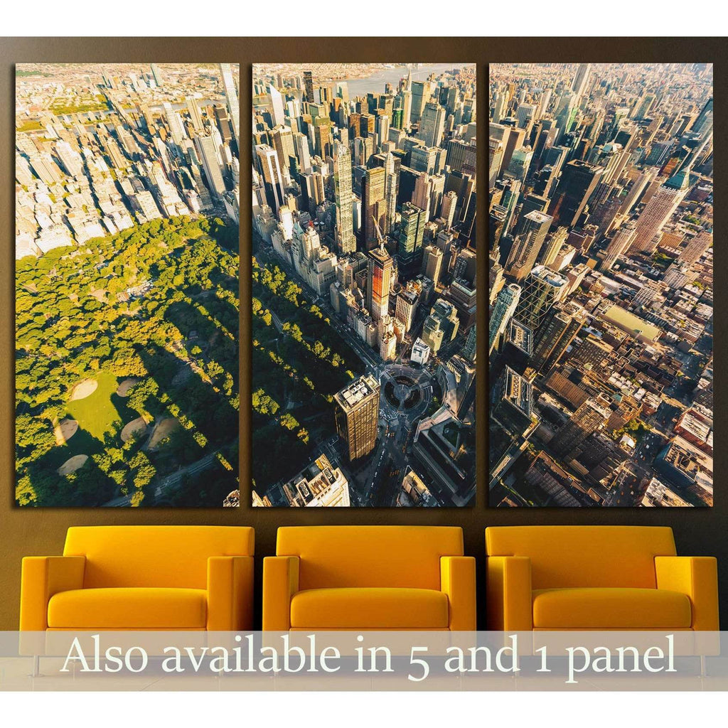 Aerial View Of Central Park In New York City At Sunset 1564 Ready To Zellart Canvas Prints