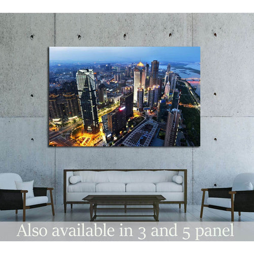 Aerial view of city №2257 Ready to Hang Canvas Print