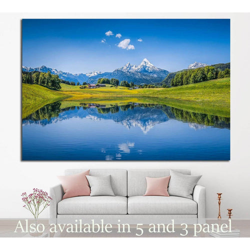 Alps with clear mountain lake №24 Ready to Hang Canvas Print