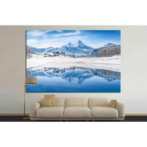 Alps with snowy mountain №23 Ready to Hang Canvas Print