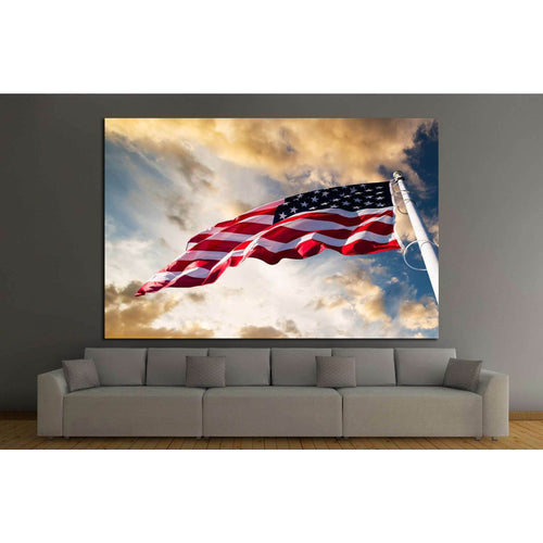 american flag in the sky №1293 Ready to Hang Canvas Print