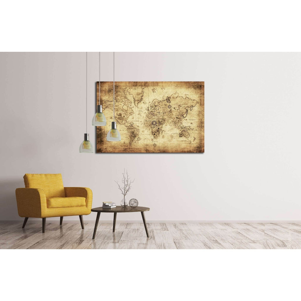 Ancient World Map Canvas Artwork – Zellart Canvas Prints