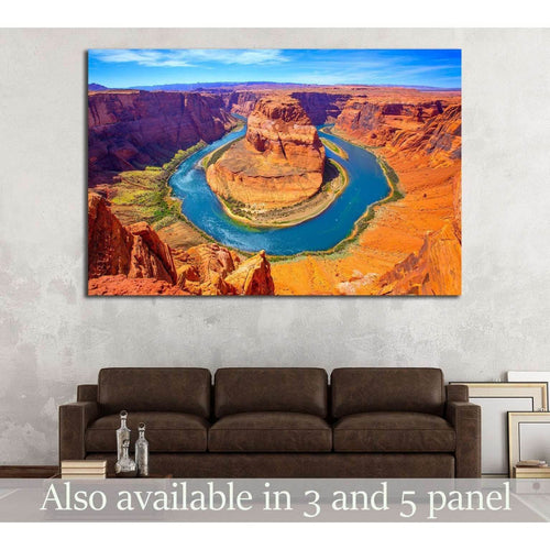Arizona Horseshoe Bend meander of Colorado River in Glen Canyon №1979 Ready to Hang Canvas Print