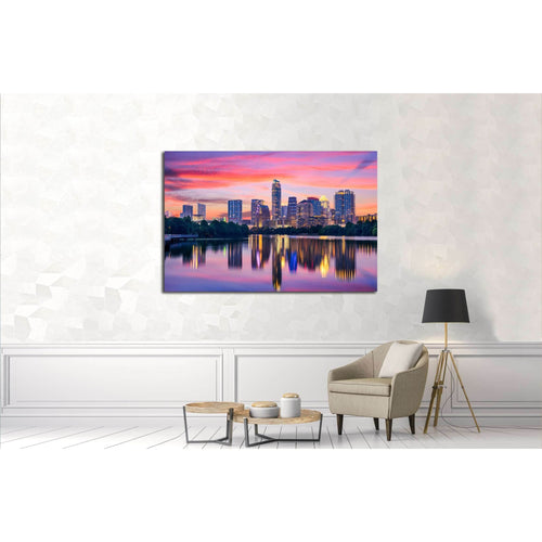 Austin, Texas, USA skyline on the Colorado River №2983 Ready to Hang Canvas Print