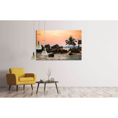 Beach at sunset at Phu Quoc island in Vietnam №3148 Ready to Hang Canvas Print