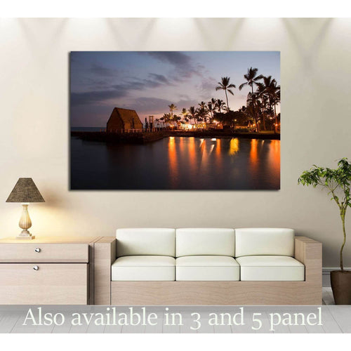 beach party Luau on Big Island Hawaii after sunset №2506 Ready to Hang Canvas Print