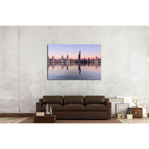 beautiful dawn view of kuwait cityscape №2327 Ready to Hang Canvas Print