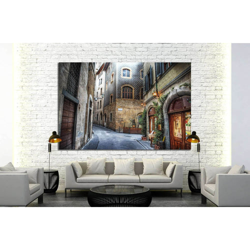 beautiful narrow street in Florence, Italy №1447 Ready to Hang Canvas Print