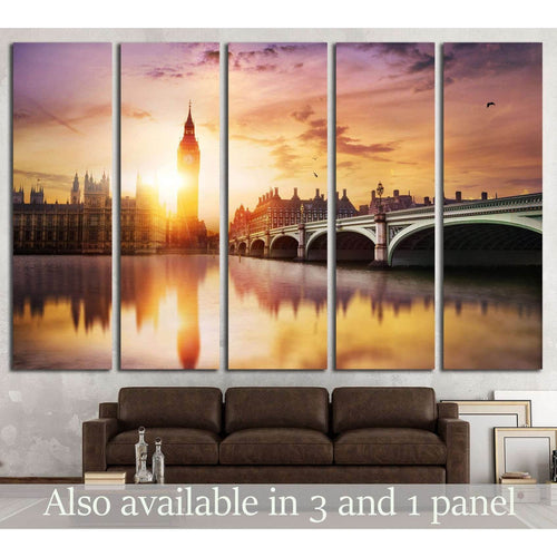 Big Ben and Westminster Bridge №560 Ready to Hang Canvas Print