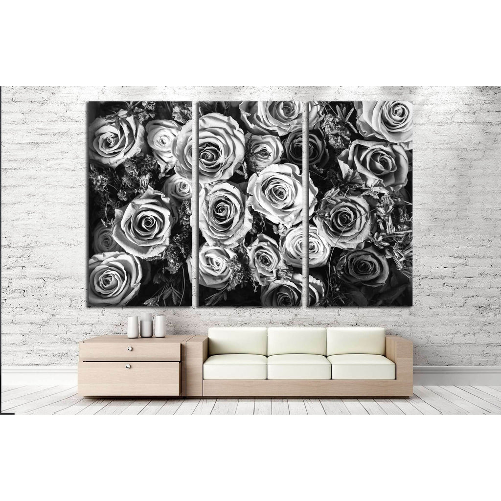 Black And White Background Of Flowers Roses 2840 Ready To Hang