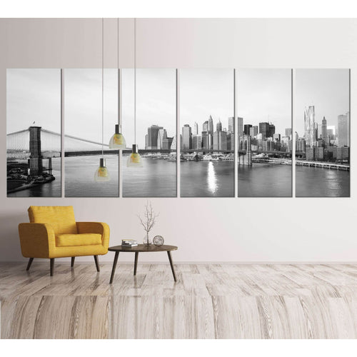 Black and White Extra Large New York №39 Ready to Hang Canvas Print