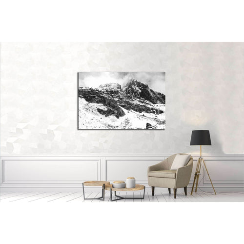 Black and White Himalayan scene from Pakistan №3117 Ready to Hang Canvas Print