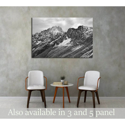 Black and white mountain landscape №3200 Ready to Hang Canvas Print