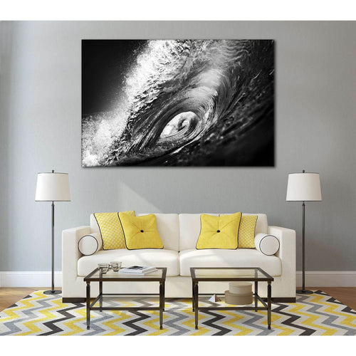 Black and White Wave №777 Ready to Hang Canvas Print