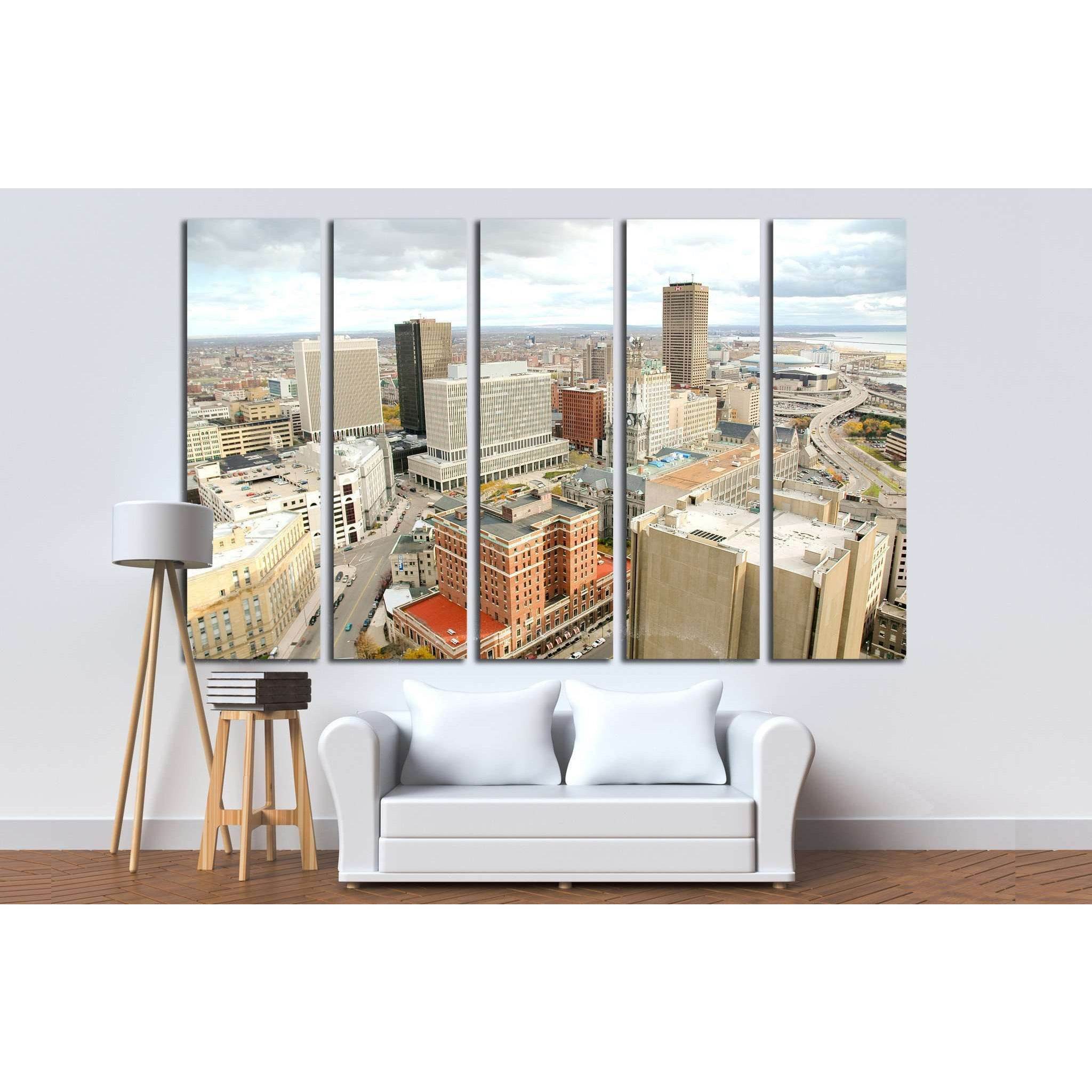 Buffalo Skyline From The City Hall Observation Deck 1682 Ready To Han Zellart Canvas Prints