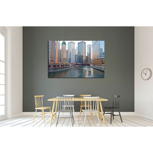 Chicago River at twilight, CIRCA, Chicago, IL №2212 Ready to Hang Canvas Print