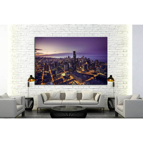 Chicago skyline, United States №1002 Ready to Hang Canvas Print