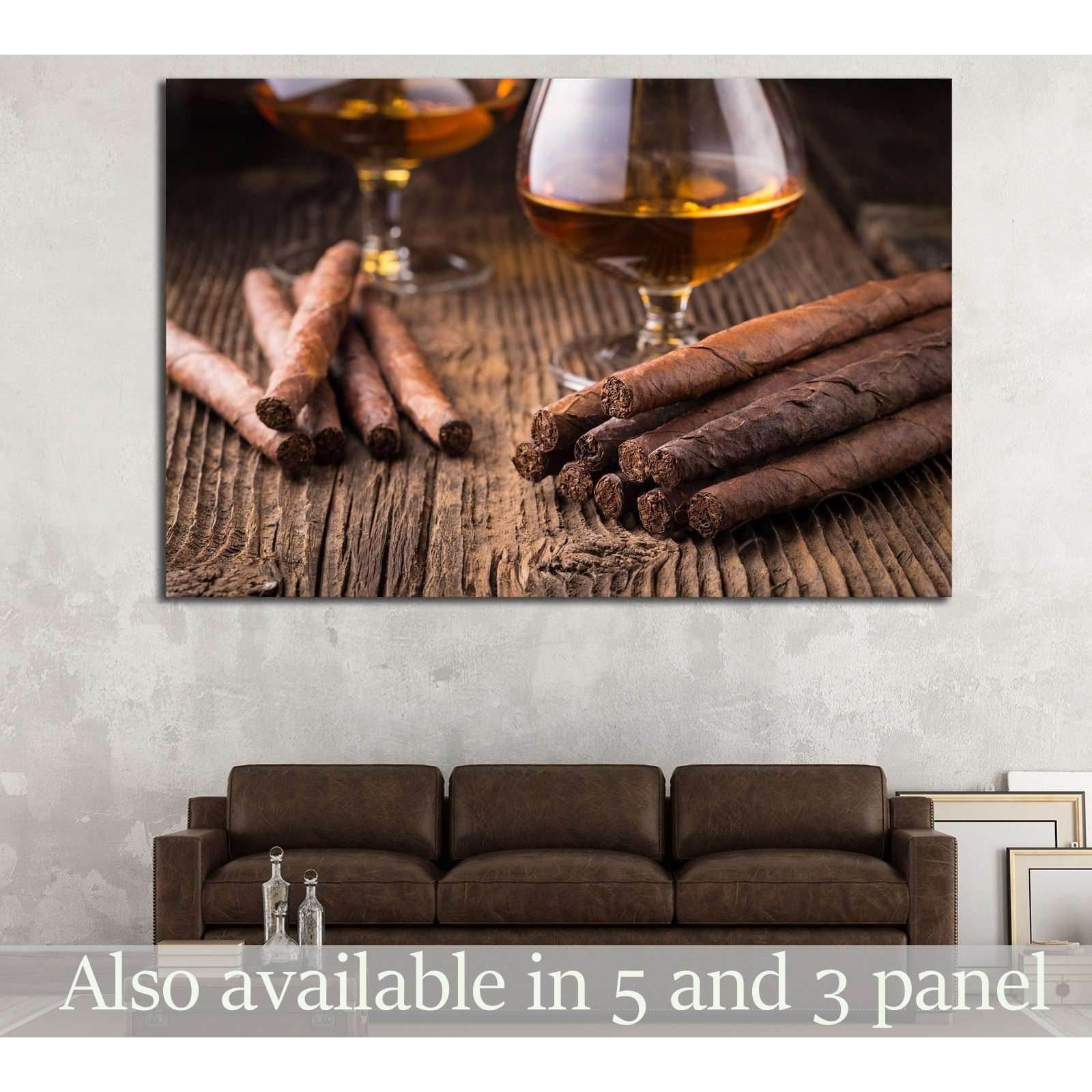 Cigar and Whiskey №531 Ready to Hang Canvas Print