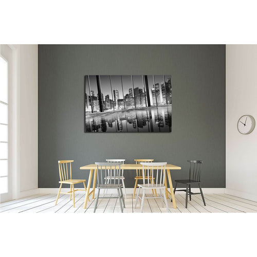 City Lights Urban Scenic View Buildings №3030 Ready to Hang Canvas Print