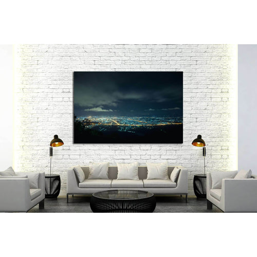 City night from the view point on top of mountain , Hat Yai, Thailand №2189 Ready to Hang Canvas Print