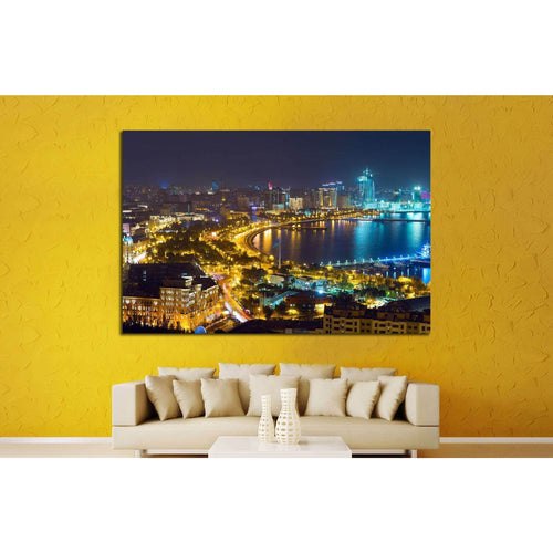 city of Baku, the capital of the Republic of Azerbaijan №1562 Ready to Hang Canvas Print