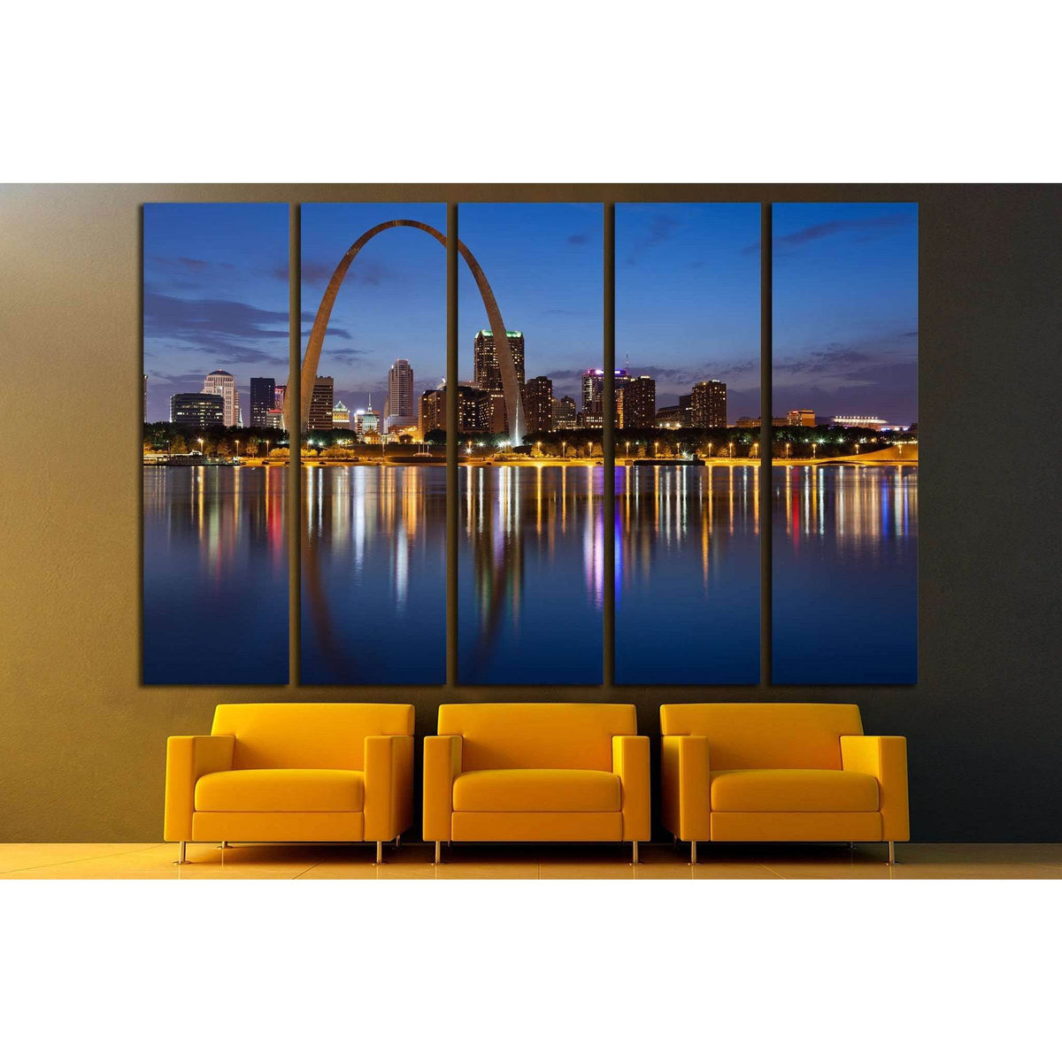 City of St. Louis skyline, Gateway Arch at twilight №2024 Ready to Han